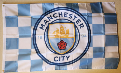 #ad Manchester City Checkered 3x5 Ft Soccer Futbol Banner Flag $14.49