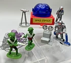 Vintage HK LP Marx Space Station Astronaut Figures Playset Lot Painted Silver