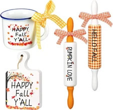 Yookeer 4 Pcs Thanksgiving Fall Tiered Tray Decor As the Picture Shown 