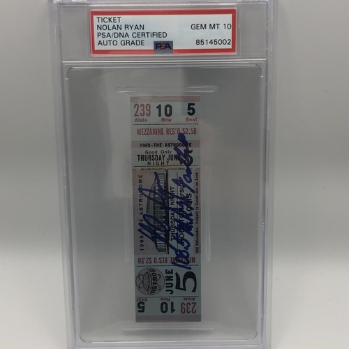 Nolan Ryan Autographed 1969 PSA 10 RARE  Houston Astros Ticket!   - Picture 1 of 15
