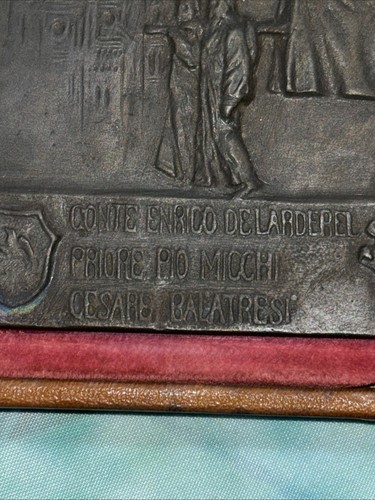 medaglia placca misericordia di Firenze festa di San Sebastiano 1909 125x70mm - Picture 2 of 5