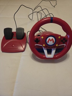 Hori Mario Kart Racing Wheel Red Pedals Wired NSW-204 NSW-204U NSW-204A