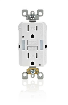 #ad Leviton SmartlockPro GFCI Outlet 15A 125V Duplex 5 15R White 1 Pack $26.66