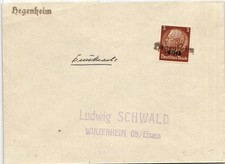 Deutsche Besetzung 2.WK Elsa&szlig; 1 auf Brief Notstempel #ID905