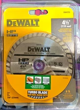 DEWALT DW4725 4-1/2” Diamond Masonry Blade Dry Cut Continuous Rim 7/8” Arbor