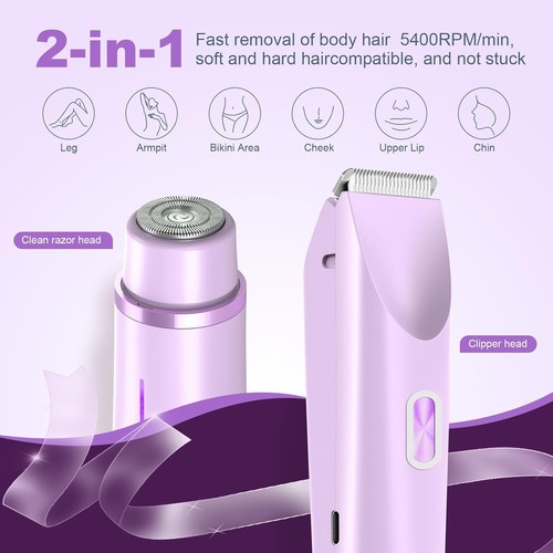 2025 New Bikini Trimmer for Women,Dermave Shaver,2-in-1 Purple - Picture 2 of 7