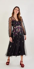 MONSOON BNWT Size 10 Party Mesh Overlay EMBELLISHED Sequin Midi RRP £175