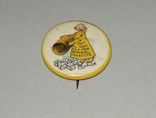 PATENT DATED 1894 YELLOW KID HIGH ADMIRAL CIGARETTES NO. 33 PIN PINBACK BUTTON