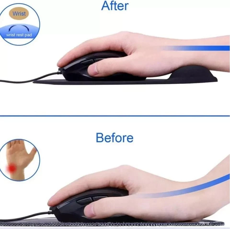 BLACK MOUSE MAT PAD ANTI-SLIP FOAM WRIST SUPPORT PC OFFICE LAPTOP MAC ~UK~ - Image 4 of 4