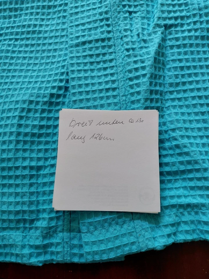 Unisex Kimono Bade-/Morgenmantel Baumwolle Waffelpiqué Türkis S.von Erwin Müller - Bild 4 von 4