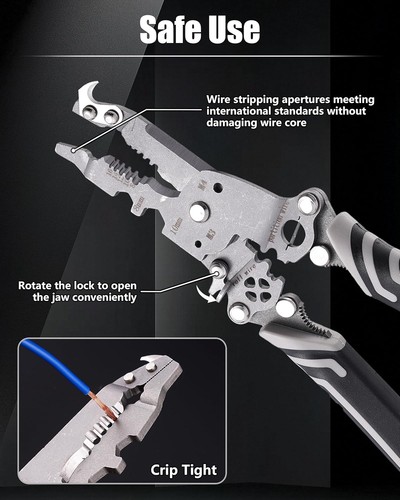 Foldable Wire Stripper Crimper, Multifunctional Folding Wire Stripping Tool, ... - Picture 4 of 8
