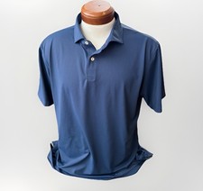 Peter Millar Crown Crafted Navy Polo Shirt Size XL Company Logo