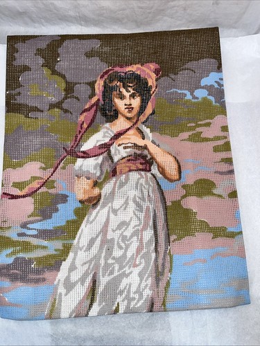 Vintage Bucilla Painted Needlepoint Kit Pinkie 70252 Canvas Only 16x25 Lawrence - Picture 1 of 4