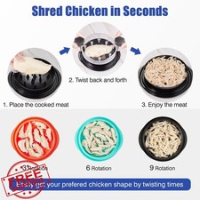 Chicken Shredder Tool Twist Black Pro Meat Pork Beef Ergonomic Handle