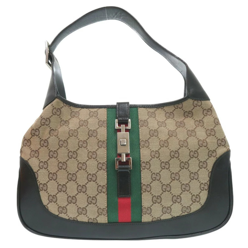 Gucci Authentic 001 3306 3444 One Shoulder Jackie Line Bag Ggcanvas *Feb3730