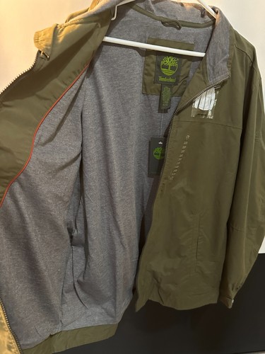 NWT Mens Timberland Fleece Lined Green water resistant windbreaker jacket SZ XL - Picture 10 of 12