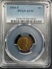 1910-S  LINCOLN CENT   PCGS  AU55