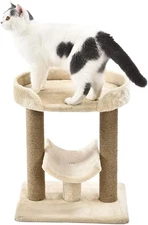Multi- Platform Cat Tree with Scratching Post for Indoor Cats up to 25Lbs, 18 X