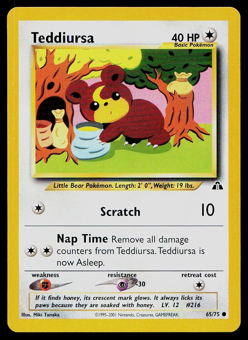 Pokemon Card Neo Discovery Teddiursa 65/75 Common