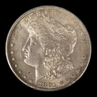 AU Toned 1881 S Us Silver Morgan Dollar Coin San Francisco Mint Au