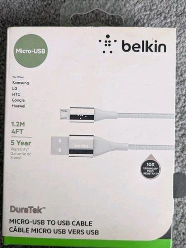 Belkin DuraTek (1.2m) Micro-USB to USB Cable (White) Samsung LG HTC Google Hawai