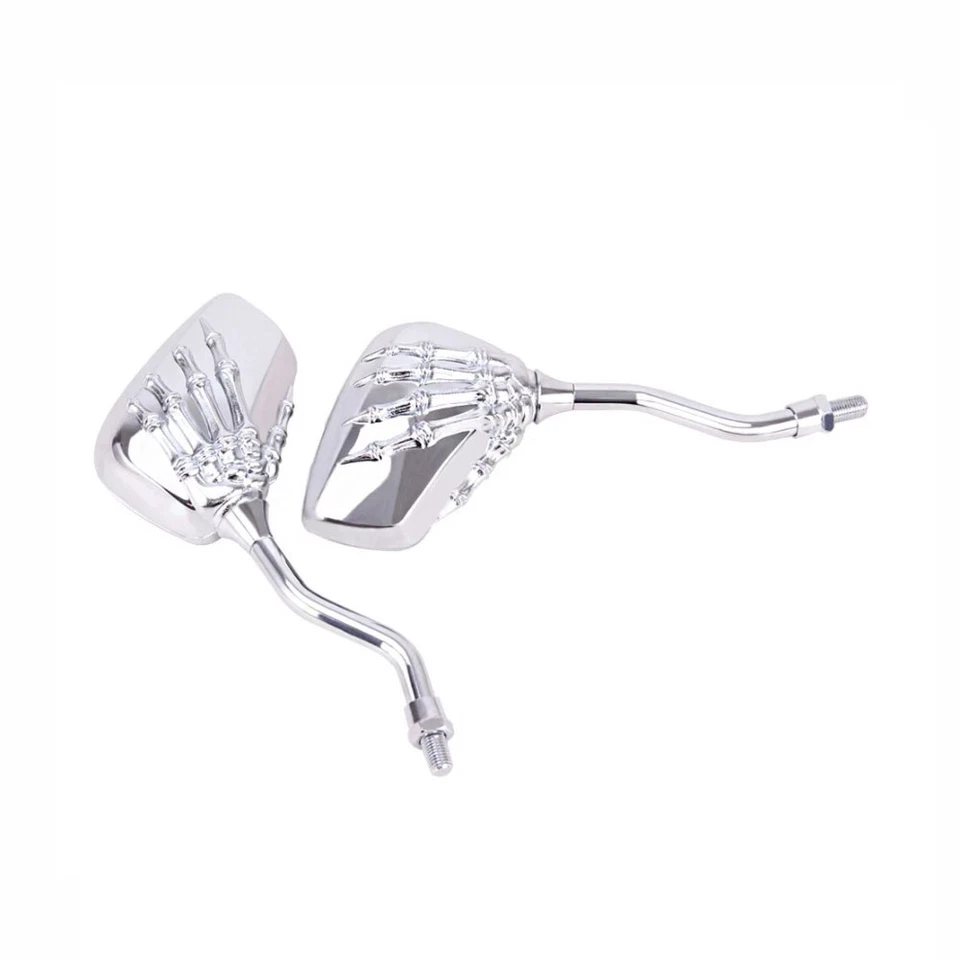 8MM Skeleton Skull Hand Motorcycle Mirrors For Honda Kawasaki KLR250 KLR650 NEW - Imagem 4 de 4