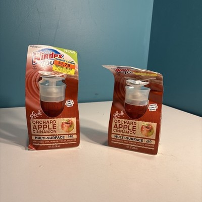 2 Windex Touch-Up Cleaner Glade Orchard Apple Cinnamon Multi-Surface 10 oz