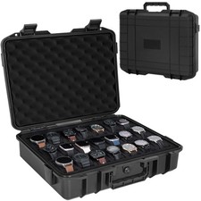 21 Slots Watch Travel Case Organizer Watch Hard Collection Storsge Box with P...