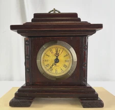 Distressed Wood Clock Shelf Mantel Table Desk Traditional Decor 4 x 6"