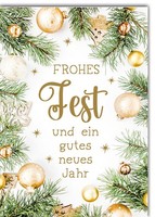 Weihnachten - Karte Mit Umschlag - Kugeln, Zweige