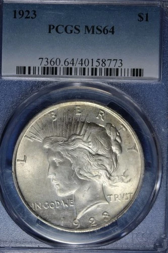 1923 PCGS MS64 PEACE SILVER DOLLAR #B51376