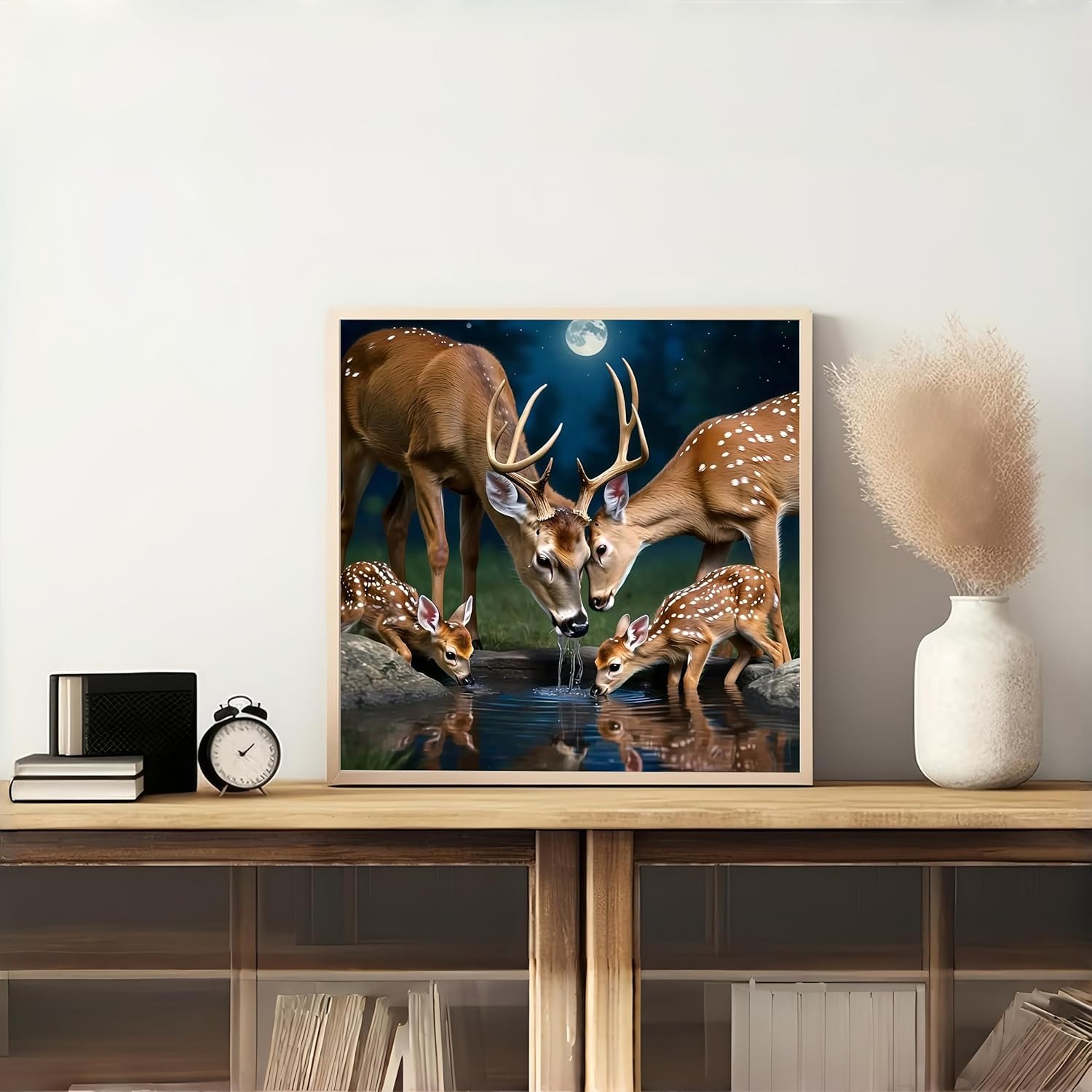Diamond Art Kits for Adults Deer Family, DIY 5D Diamond Painting Kit for Beginne