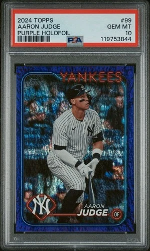 2024 Topps Series 1 Purple Holofoil /799 Aaron Judge #99 Yankees PSA 10