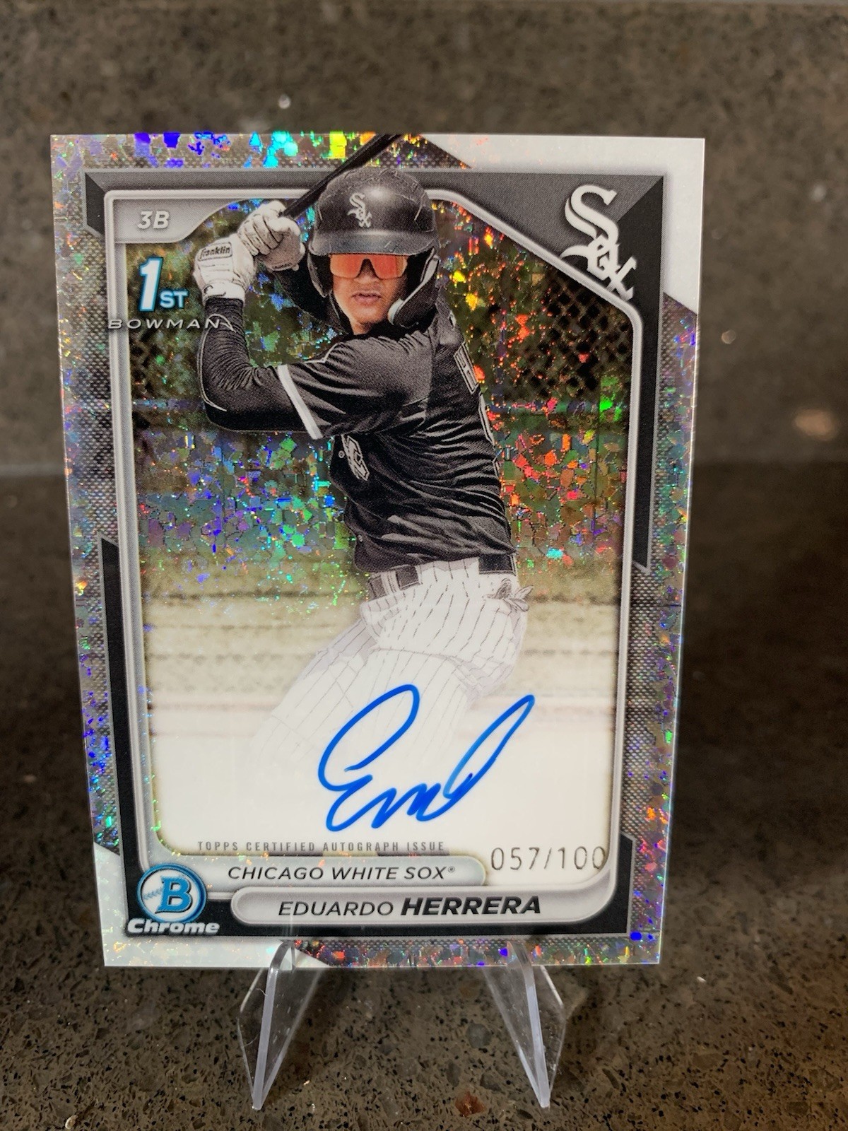 EDUARDO HERRERA 2024 BOWMAN CHROME 1ST MINI DIAMOND AUTO /100 Whitesox