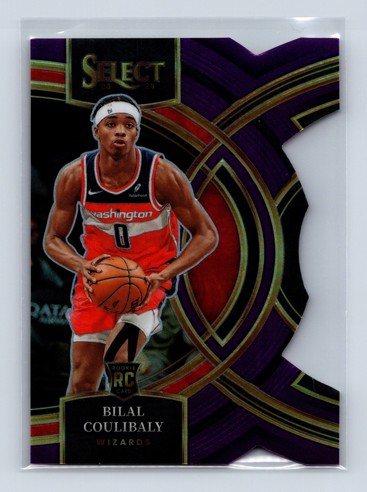 2023-24 Panini Select #131 Bilal Coulibaly Purple Prizms Die Cut #/99 Rookie