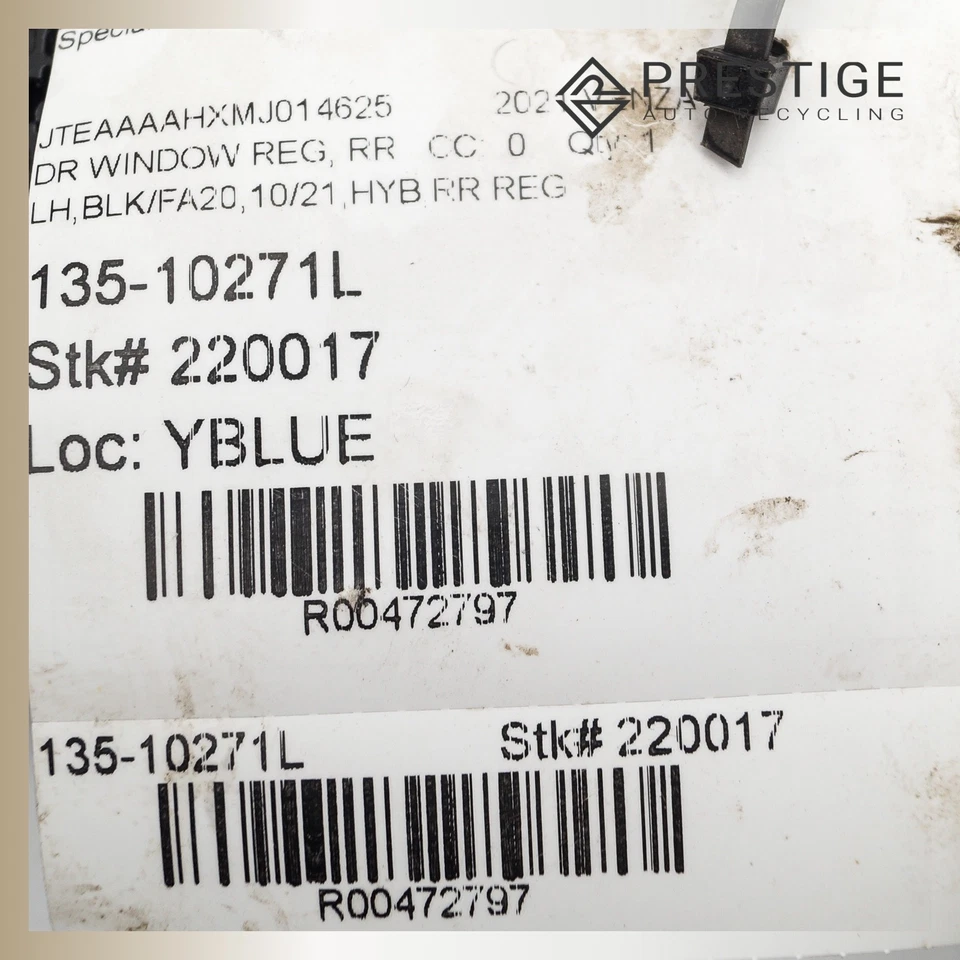 2021-2024 TOYOTA VENZA Door Window Regulator w/ Motor Rear Left 69804-48060 OEM - Image 4 of 4