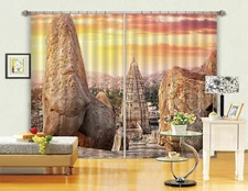 3D Sunset Stone Tower ZHUA1873 Photo Curtain Window Blockout Fabric Amy 2023