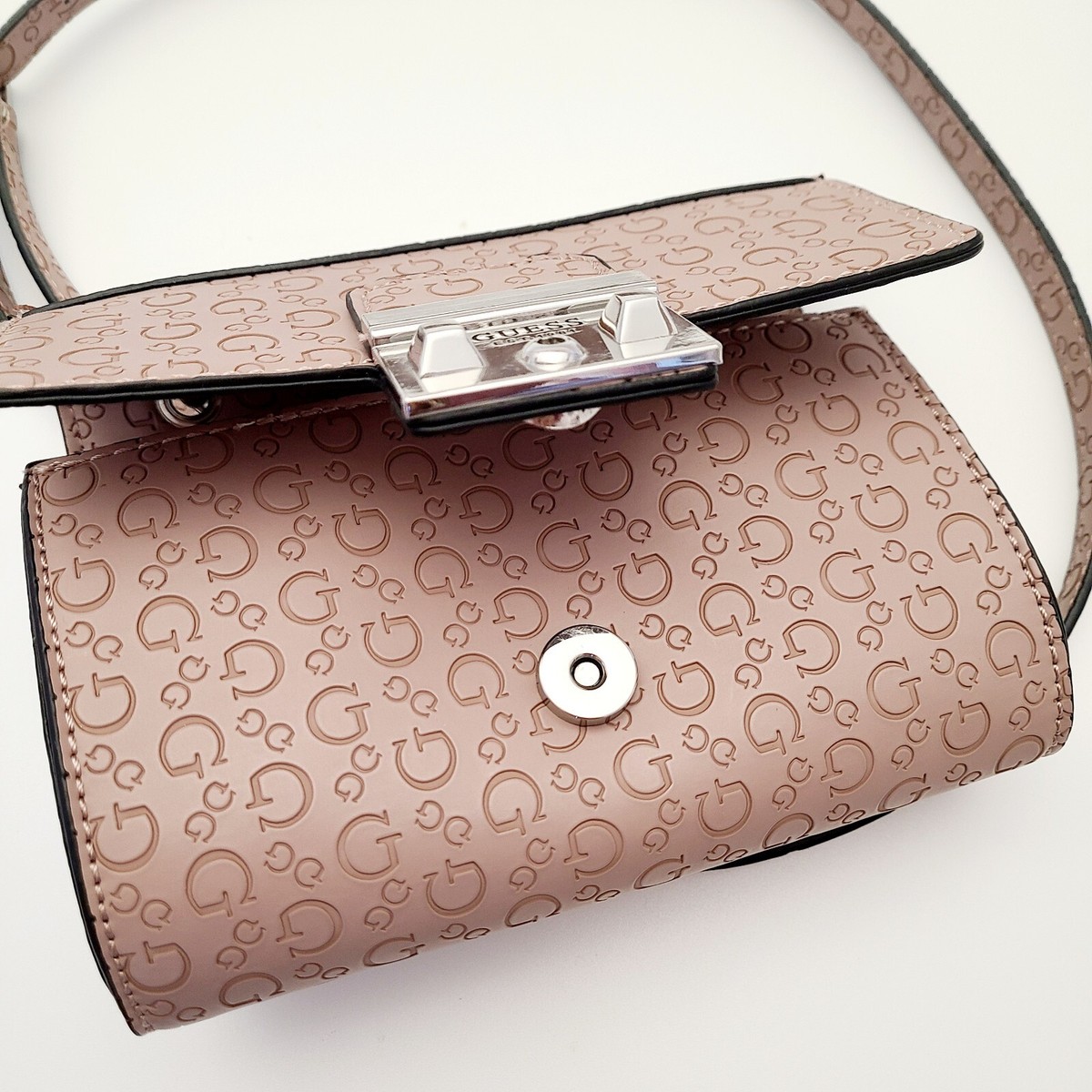 ショルダーバッグ・ポシェット Guess MAUVE Mini Round Flap Shoulder Bag HP1A3A86 GUESS Zaina Flap Shoulder Handbag – ShopCGX