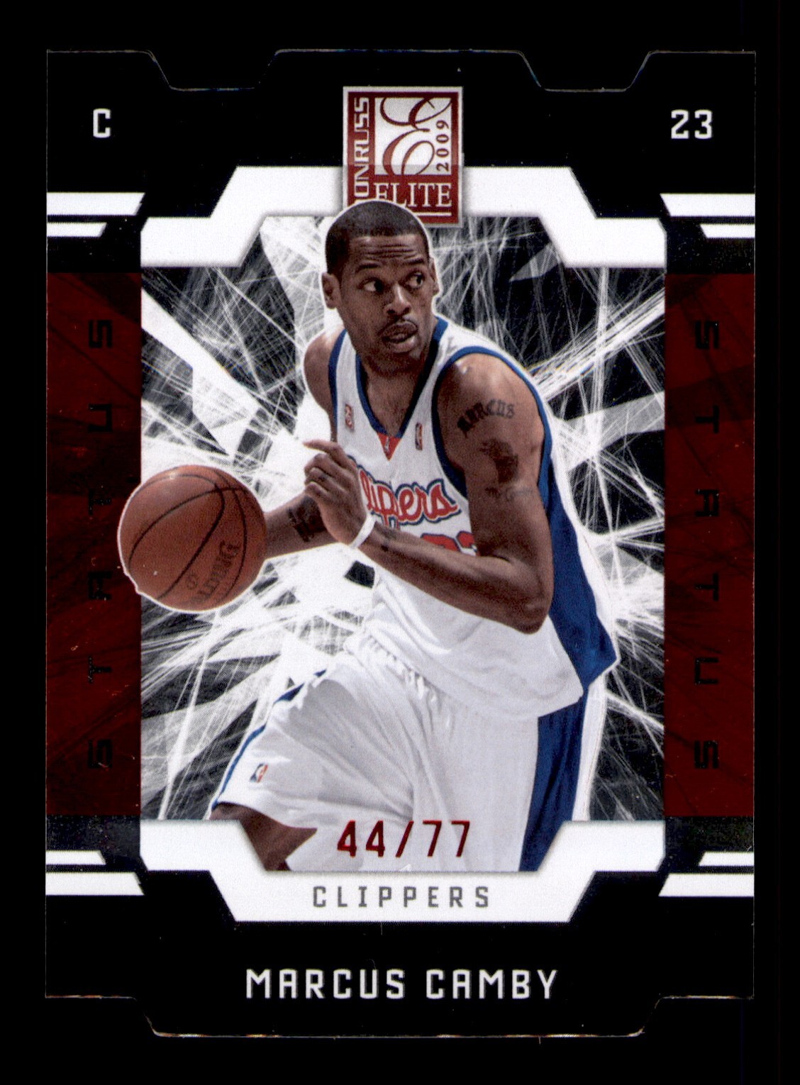 2009-10 Donruss Elite Marcus Camby Red Status Die-Cut /77 #47 Clippers