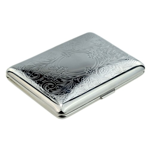 CA6007 - Double Sided Chrome  10 King Size Cigarette Case - Picture 1 of 4