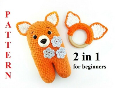 Pattern bundle fox toy Set pattern fox teething Easy tutorial 