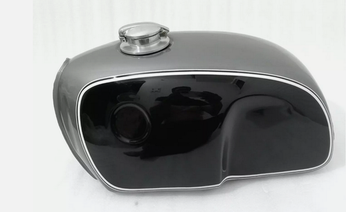 NEU BMW R100 RT RS R90 R80 R75 SCHWARZ & GRAU LACKIERTER STAHLTANK + DECKEL