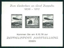 BRD GEDENK-BLOCK 1978 ZEPPELIN-AUSSTELLUNG ESSEN 3. REICH 606/607 + 669 m3551