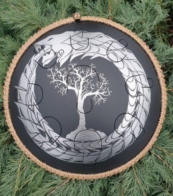 Steel Tongue Drum - Ouroboros Tank Drum Rope decoration Metal Handpan 18 notes