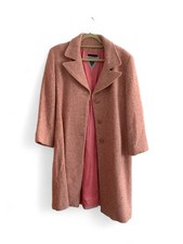 Vintage Marvin Richards Pink Pea Coat Button Down Wool Blend Size 12p Rn #73209