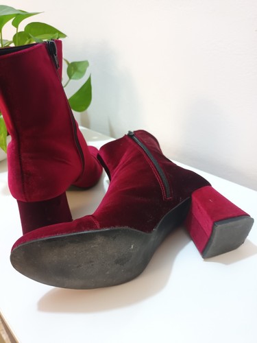Stivaletto In velluto Rosso - Foto 3 di 6