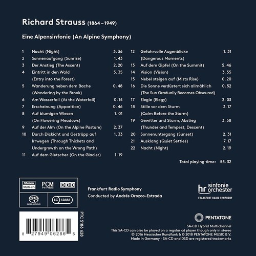Richard Strauss Eine Alpensinfonie OROZCO-ESTRADA Audiophile Pentatone SACD MINT - Imagen 2 de 2