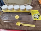 Salton 5 Milk Glass Cups Yogurt Maker Vintage GM-5 Thermostat Control Manual Box