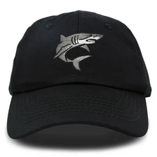 DALIX Shark Hat Embroidered Baseball Cap Great White