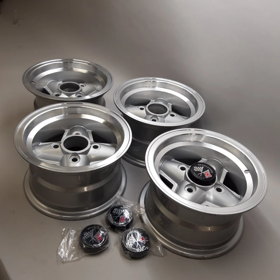 Classic Mini Revolution Alufelge 6j*10 Satz 4 Stück Silber Leyland Austin Rover - Bild 2 von 4